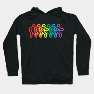 Rainbow Gay Pride Men In Motion Hoodie